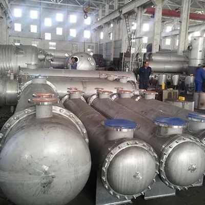 2205 2507 डबल ट्यूब शीट हीट एक्सचेंजर, क्षैतिज शेल और ट्यूब कंडेनसर