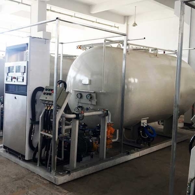 10m3 ऑटो एलपी गैस फिलिंग स्टेशन Q345R 220 वोल्ट स्किड माउंटेड
